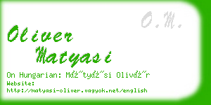 oliver matyasi business card